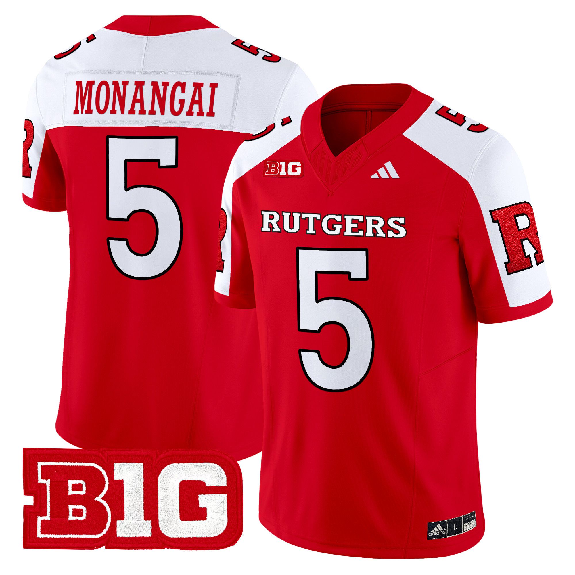 Men Rutgers Scarlet Knights #5 Monangai Red 2024 Vapor Limited NCAA Jersey